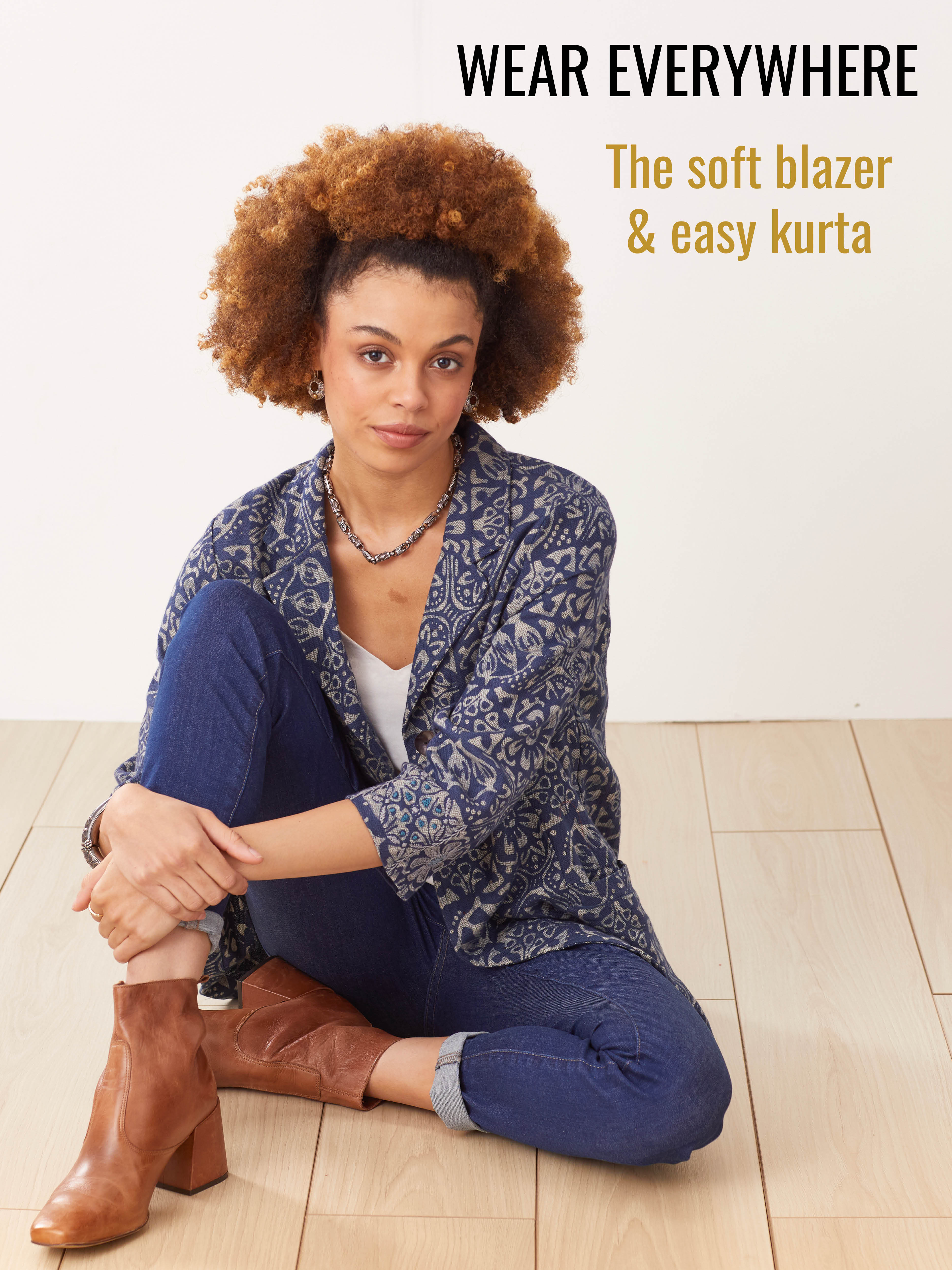 WEAR EVERYWHERE. The soft blazer & easy kurta