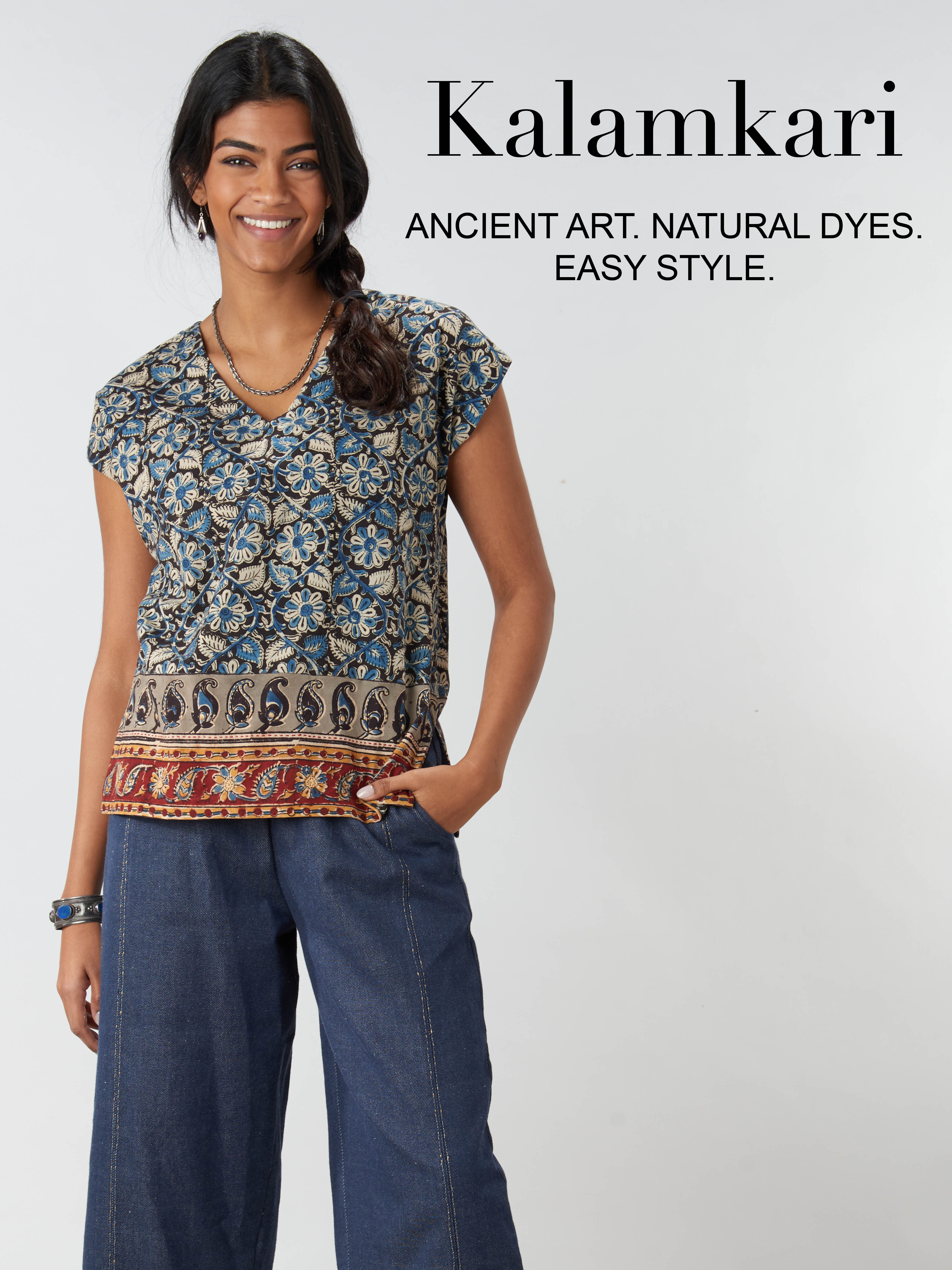Kalamkari. ANCIENT ART. NATURAL DYES. EASY STYLE