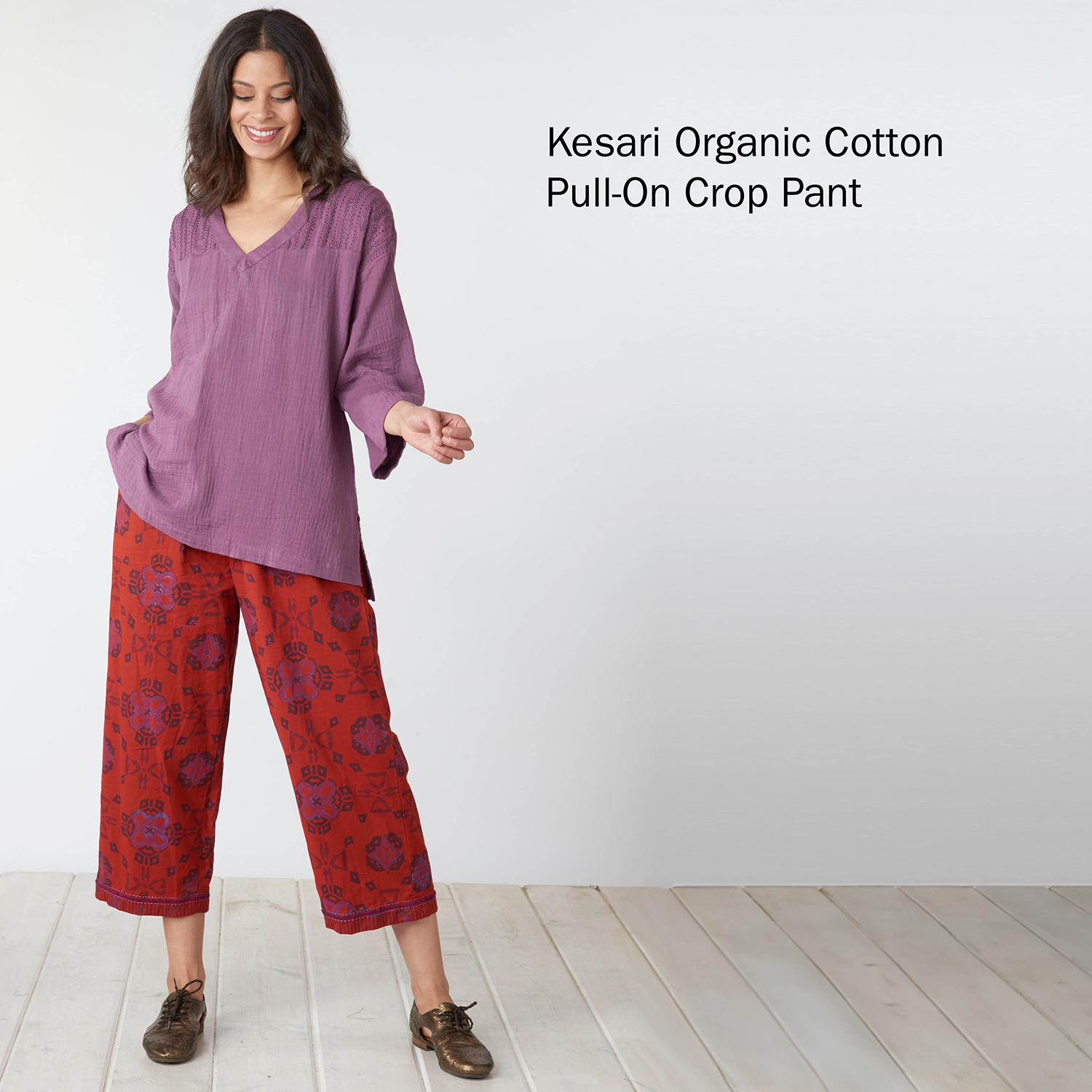 Kesari Organic Cotton Pull-On Crop Pant 