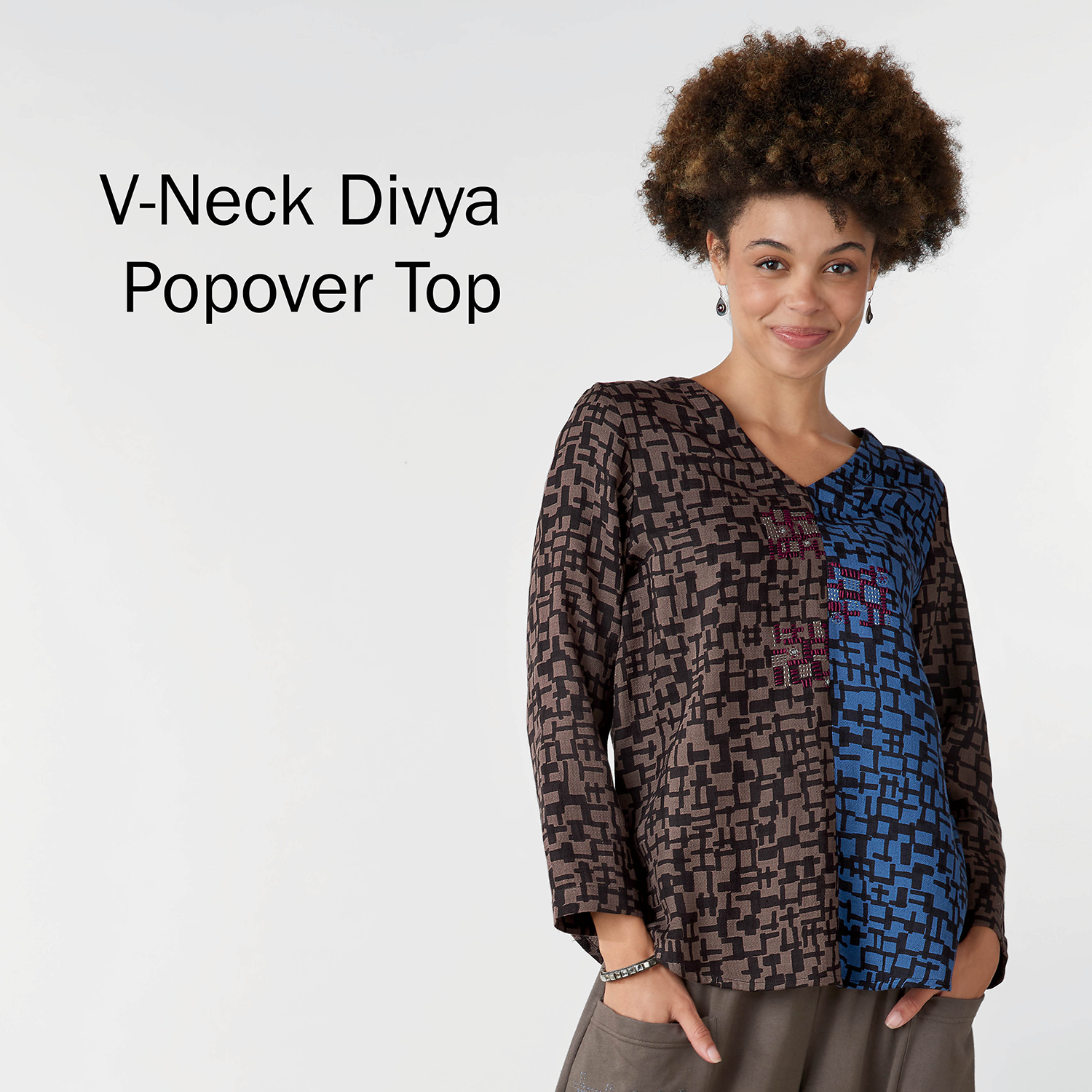 V-Neck Divya Popover Top