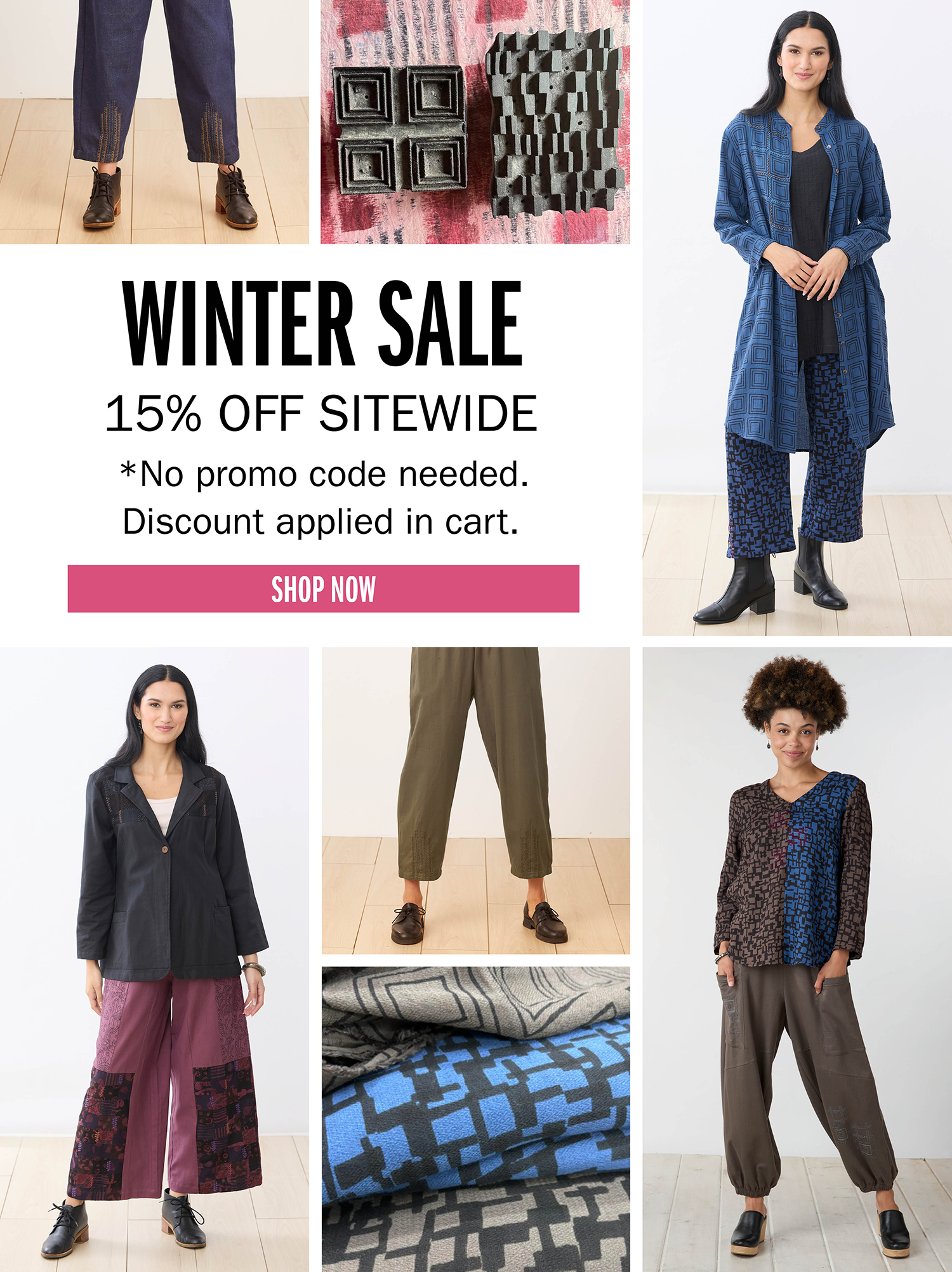 WINTER SALE 15% OFF SITEWIDE *No promo code needed. Discount applied in cart.