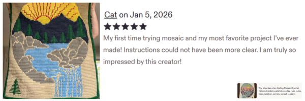 First time mosaic crochet testimonial