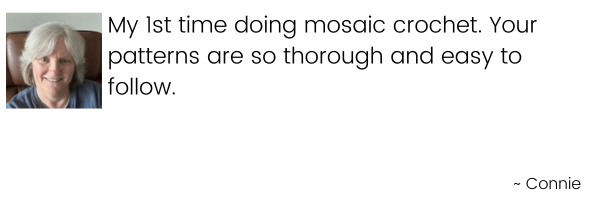 First time mosaic crochet testimonial