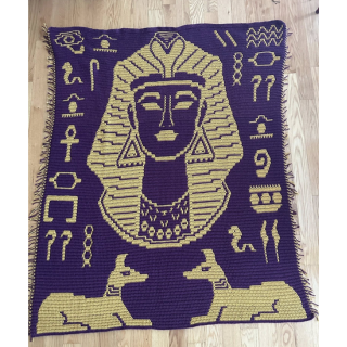 Egyptian Queen Cleopatra Blanket Mosaic Crochet Pattern