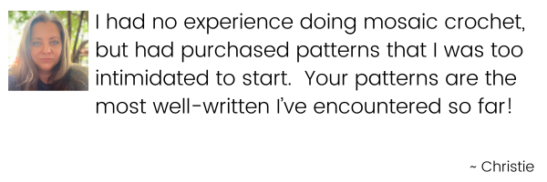 First time mosaic crochet testimonial