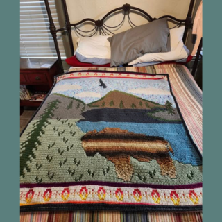American Buffalo Wilderness Blanket Mosaic Crochet Pattern