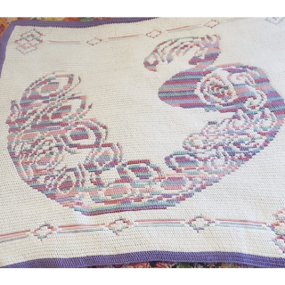 Majestic Peacock Blanket Mosaic Crochet Pattern