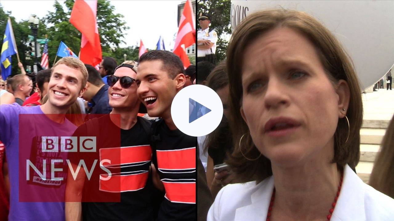 The moment after US Supreme court same-sex marriage decision - BBC News