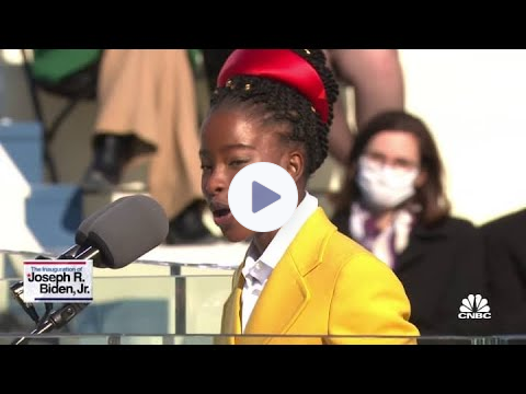 Inaugural poet Amanda Gorman delivers a poem at Joe Biden's inauguration