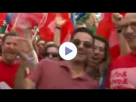 Marriage decision celebrated on Supreme Court steps