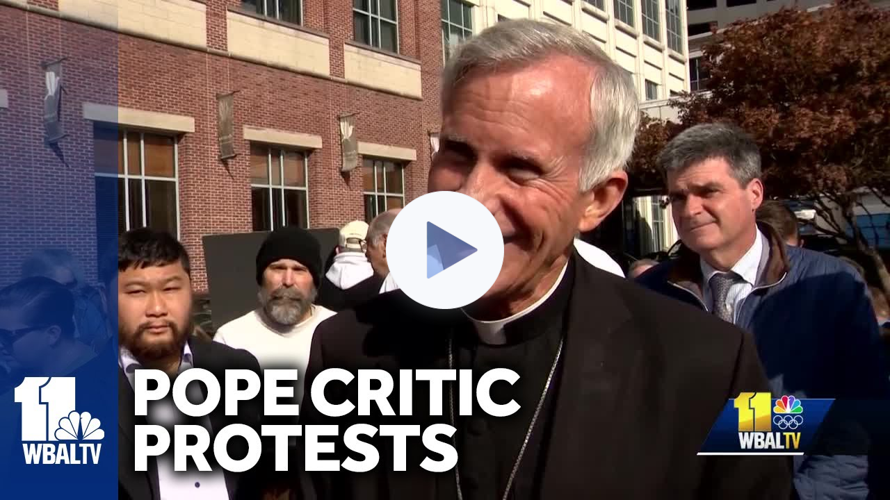 Fired bishop leads protest outside bishops' conference