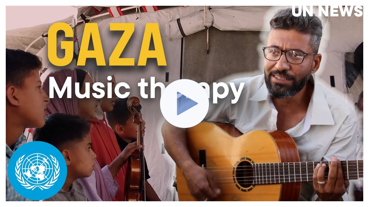 Music Amid the Rubble: A Gazan Musician Plants Seeds of Hope | United Nations