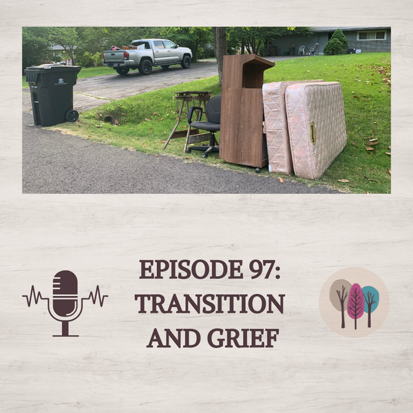 Transition and Grief - photo of mattresses, cart, and chairs for curbside removal