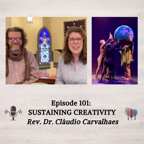 Eileen Campbell-Reed and Cláudio Carvalhaes, Cláudio performing his play with other actors