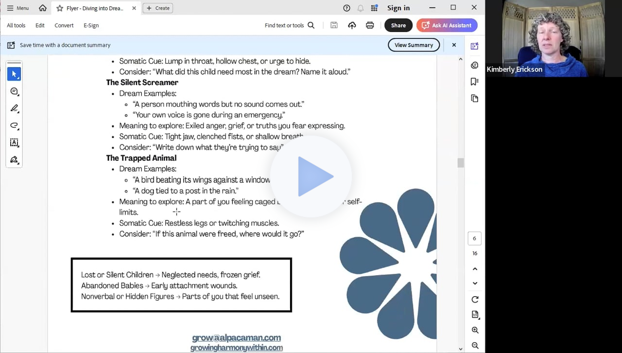 Dream Tending - Parts In Dreams