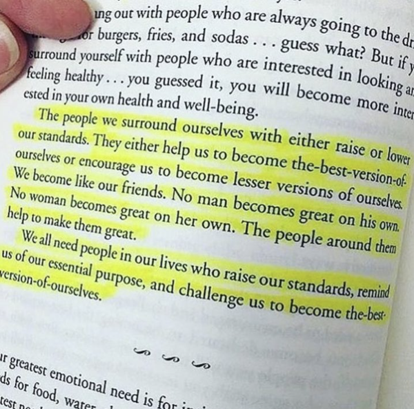 The people we surround ourselves with either raise or lower our standard. 