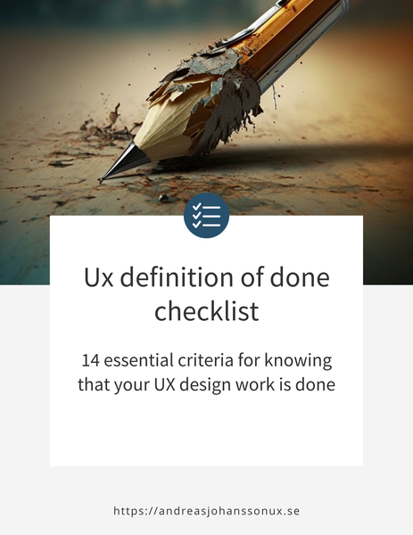 UX definition of done checklist