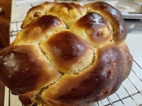 A loaf of fresh challah