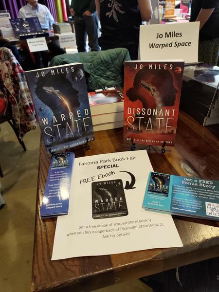 My table at the Takoma Park Book Fair