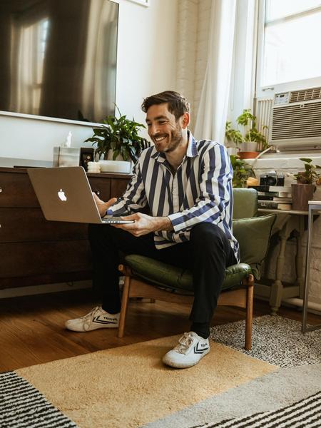 Writer sitting on chair