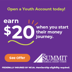 Youth Accounts at The Summit: Earn $20