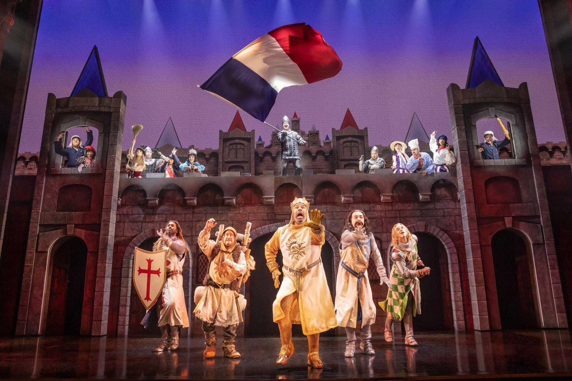 Broadway Cast of SPAMALOT. Photo by Matthew Murphy and Evan Zimmerman