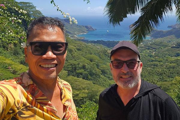 Chaz, left, with Alex.