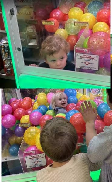 Cooper (below) and Patrick in The Machine.