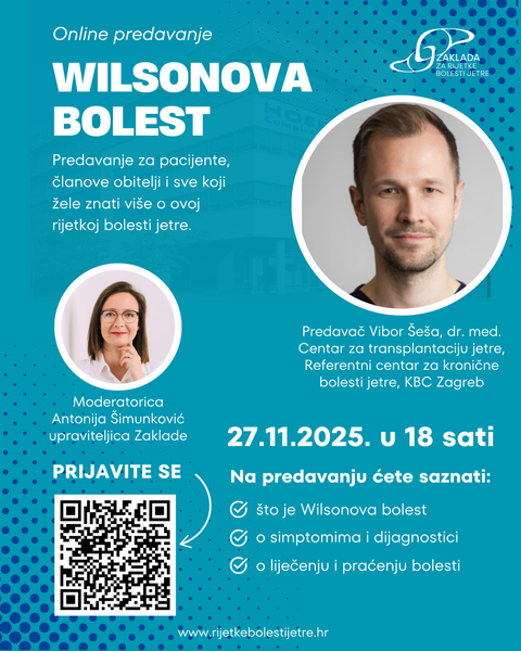 Online predavanje o Wilsonovoj bolesti – 27.11.2025.