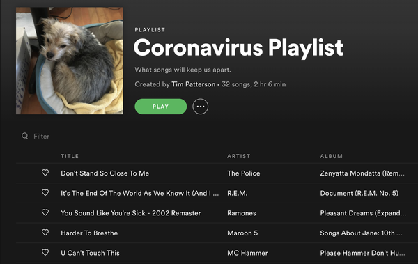 Coronavirus playlist