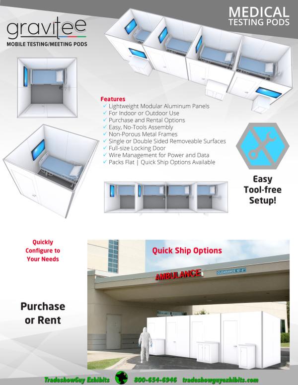 Medical Testing Pods and Hand Sanitizer Stations