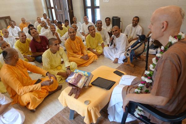 Lecture to Celibate Monks Vrindavan, India