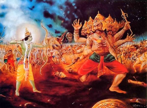 Lord Rama Annihilates the Demon Ravana