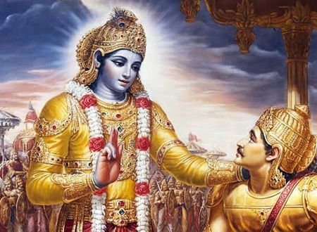 Lord Krishna Enlightens Arjuna