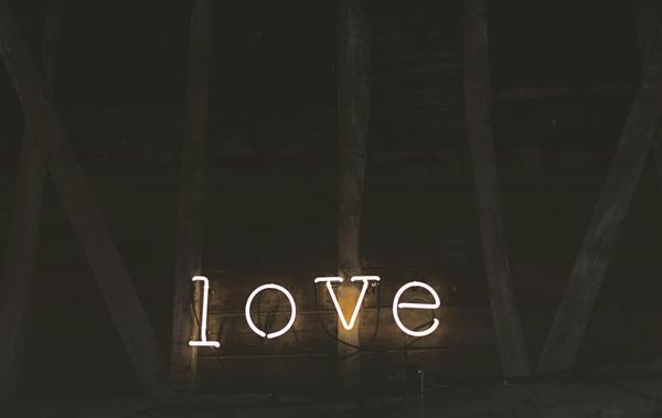 Illuminated "Love" sign