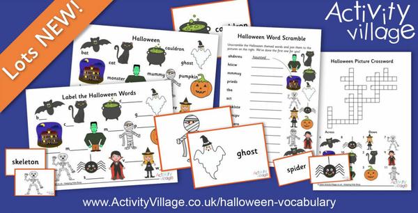 Adding to our Halloween vocabulary printables