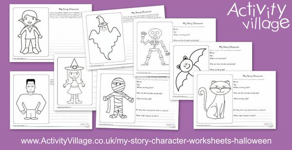 Story character worksheets for Halloween writing projects