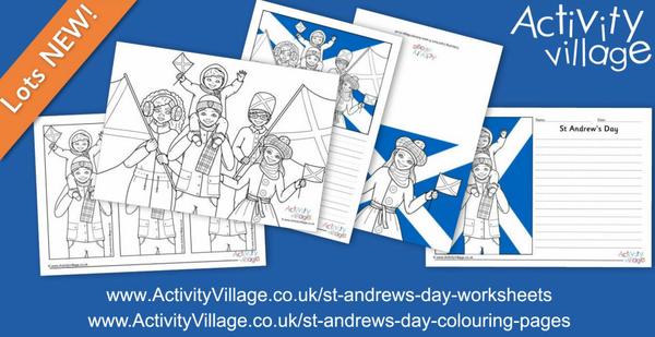 New for St Andrew's Day - colouring pages, colouring bookmarks, colouring cards and story paper