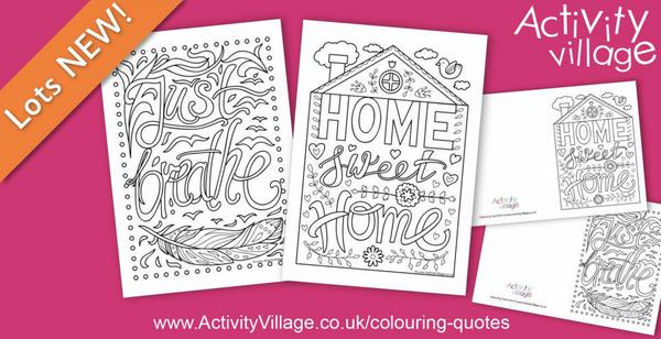 2 lovely new colouring quote pages and cards
