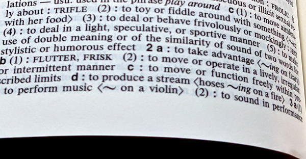 close up dictionary page