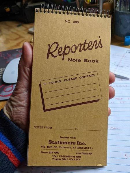 reporter's note book