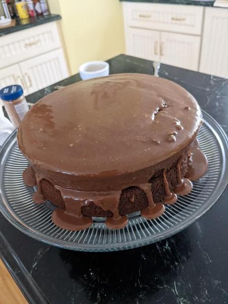 root beer layer cake ganache icing