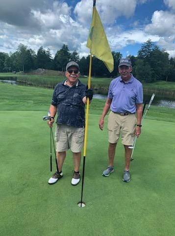 tim carter and bill o'meara at loudon golf course hole 17