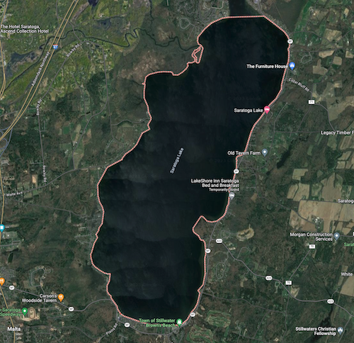 satellite view of Saratoga Lake