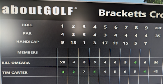 screenshot of golf scorecard