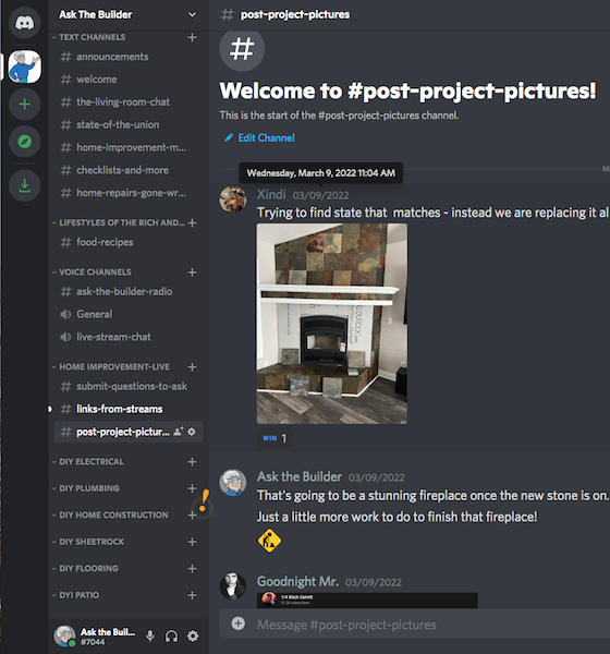 screenshot Ask the Builder Discord server