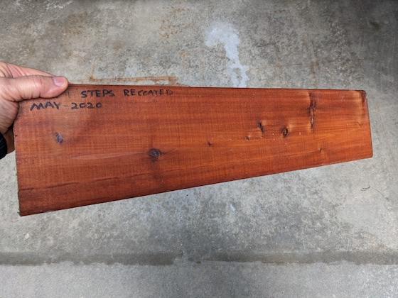 cedar board freshly stained