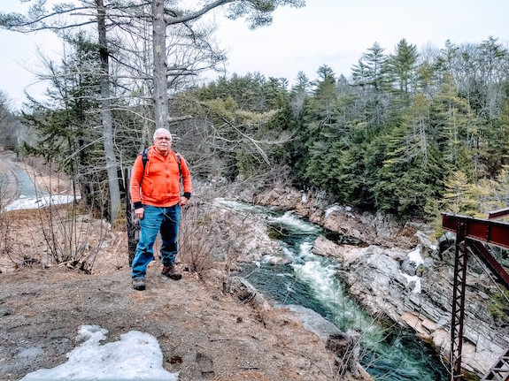 Orange Man at Livermore Falls