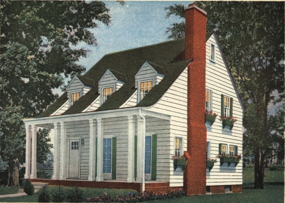 traditional cape cod house with dormers