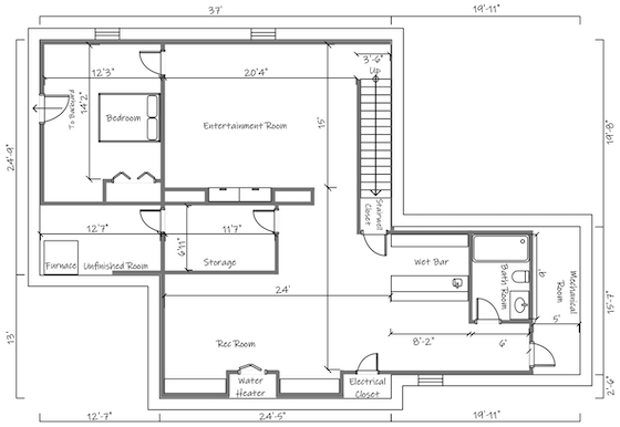 screenshot of basement floor plan